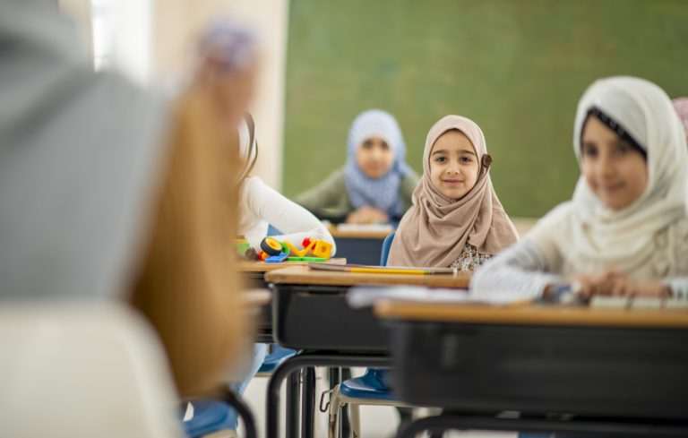 Smiling children in class